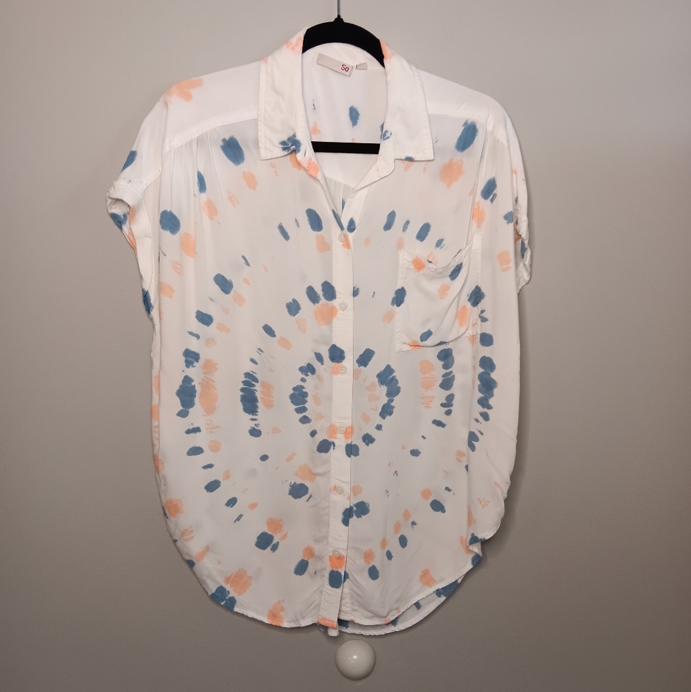 BOGO FREE❣️ spiral Tie-Dye Button-Up Shirt